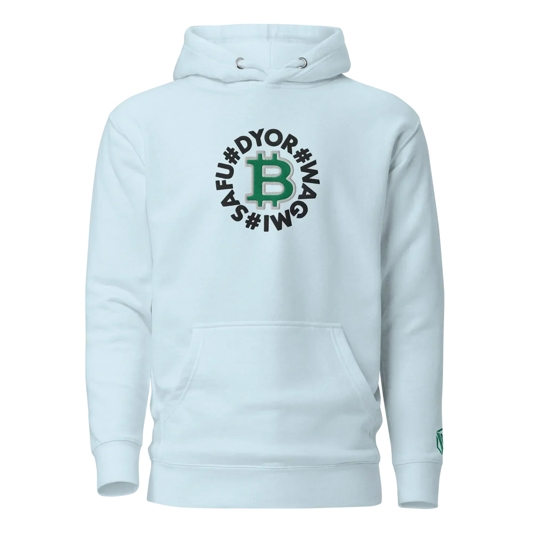 Bitcoin Hoodie SAFU Circles Green - Bitcoin Hoodie SAFU Circles Green - Skychain / S | Exklusive Hoodie Streetwear von HODL®