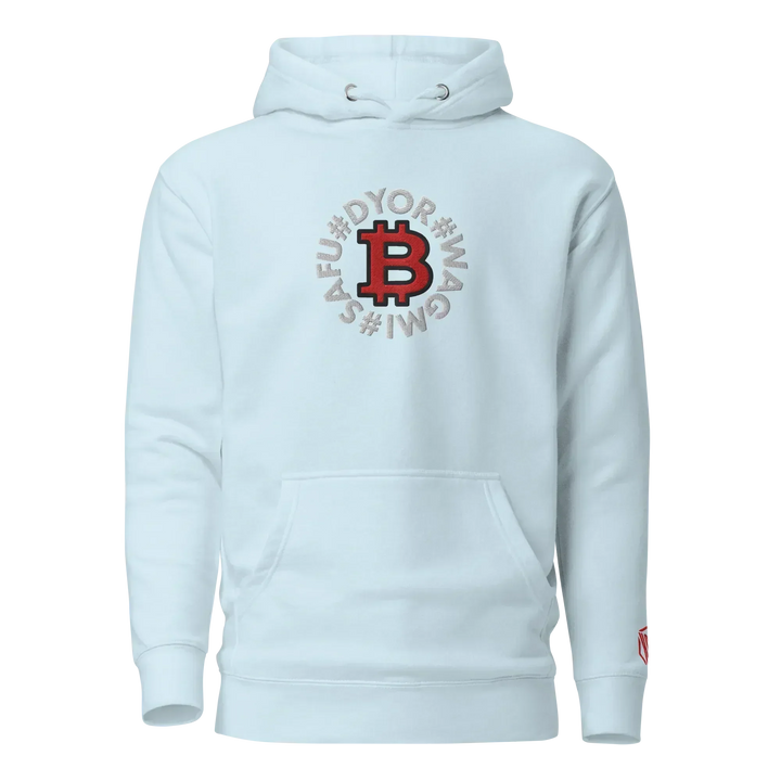 Bitcoin Hoodie SAFU Circles Red - Bitcoin Hoodie SAFU Circles Red - Skychain / S | Exklusive Hoodie Streetwear von HODL®