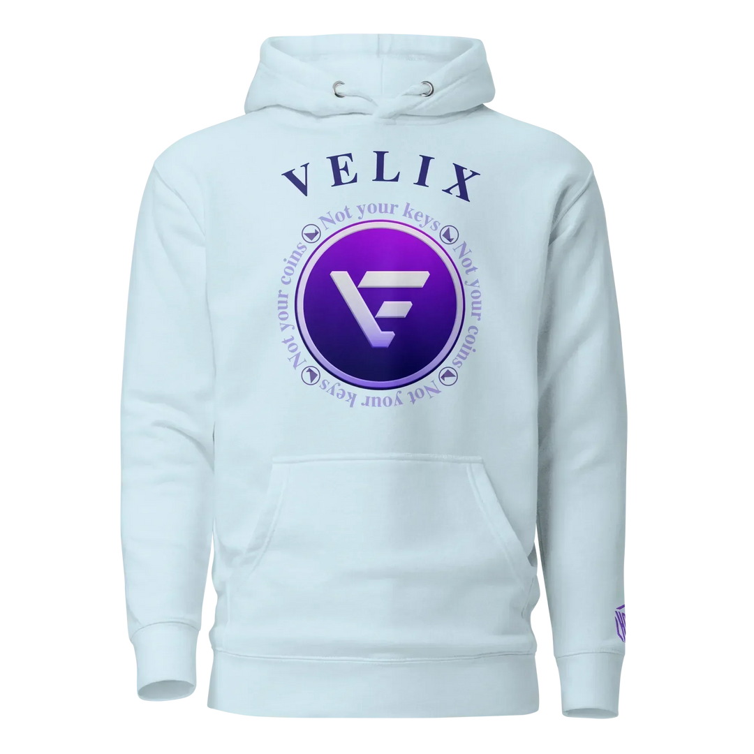 VELIX Hoodie – Crypto Merch „Not Your Keys“ - VELIX Hoodie – Crypto Merch „Not Your Keys“ - Hellblau / S | Exklusive Hoodie Streetwear von HODL®