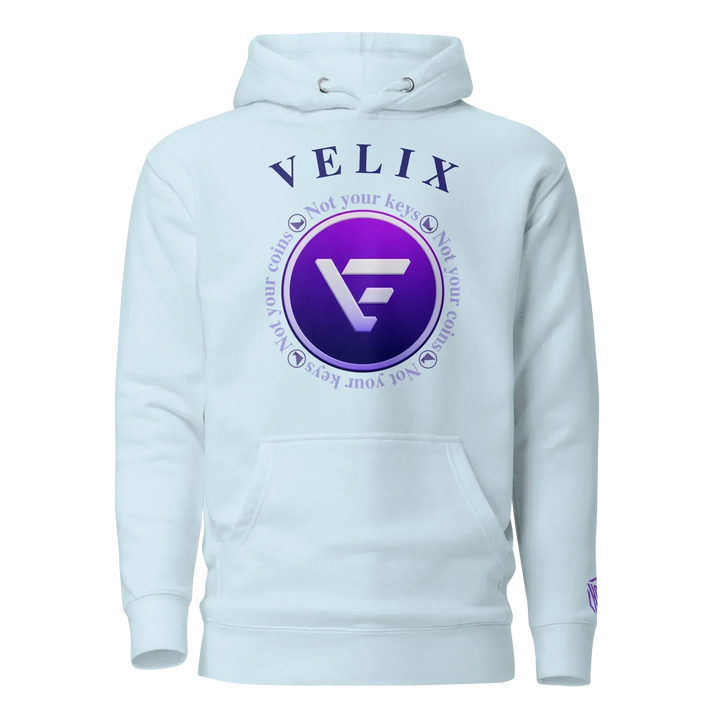 VELIX Hoodie – Crypto Merch „Not Your Keys“ - VELIX Hoodie – Crypto Merch „Not Your Keys“ - Hellblau / S | Exklusive Hoodie Streetwear von HODL®