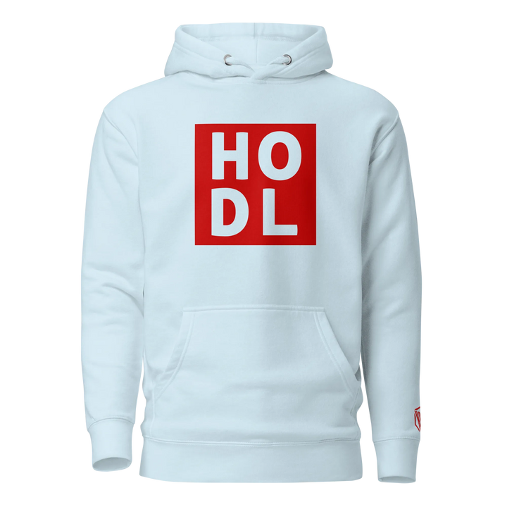 ENTWURF HODL HOODIE BIG RED BOX - ENTWURF HODL HOODIE BIG RED BOX - Sky Blue / S | Exklusive Hoodie Streetwear von HODL®
