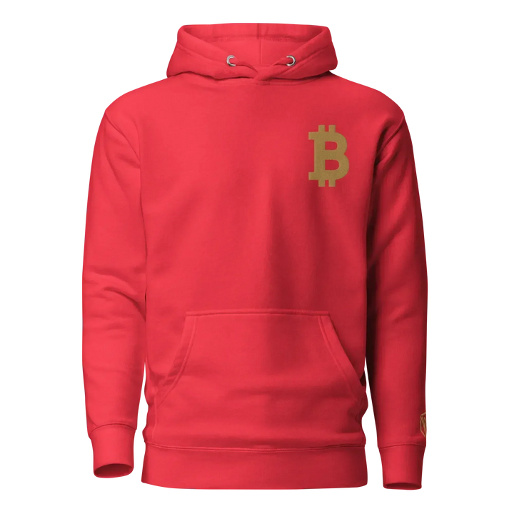 Bitcoin Hoodie Big B Gold - Bitcoin Hoodie Big B Gold - Red Pill / S | Exklusive Hoodie Streetwear von HODL®