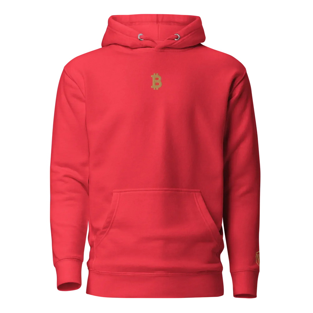 Bitcoin Hoodie Gold - Bitcoin Hoodie Gold - Red Pill / S | Exklusive Hoodie Streetwear von HODL®
