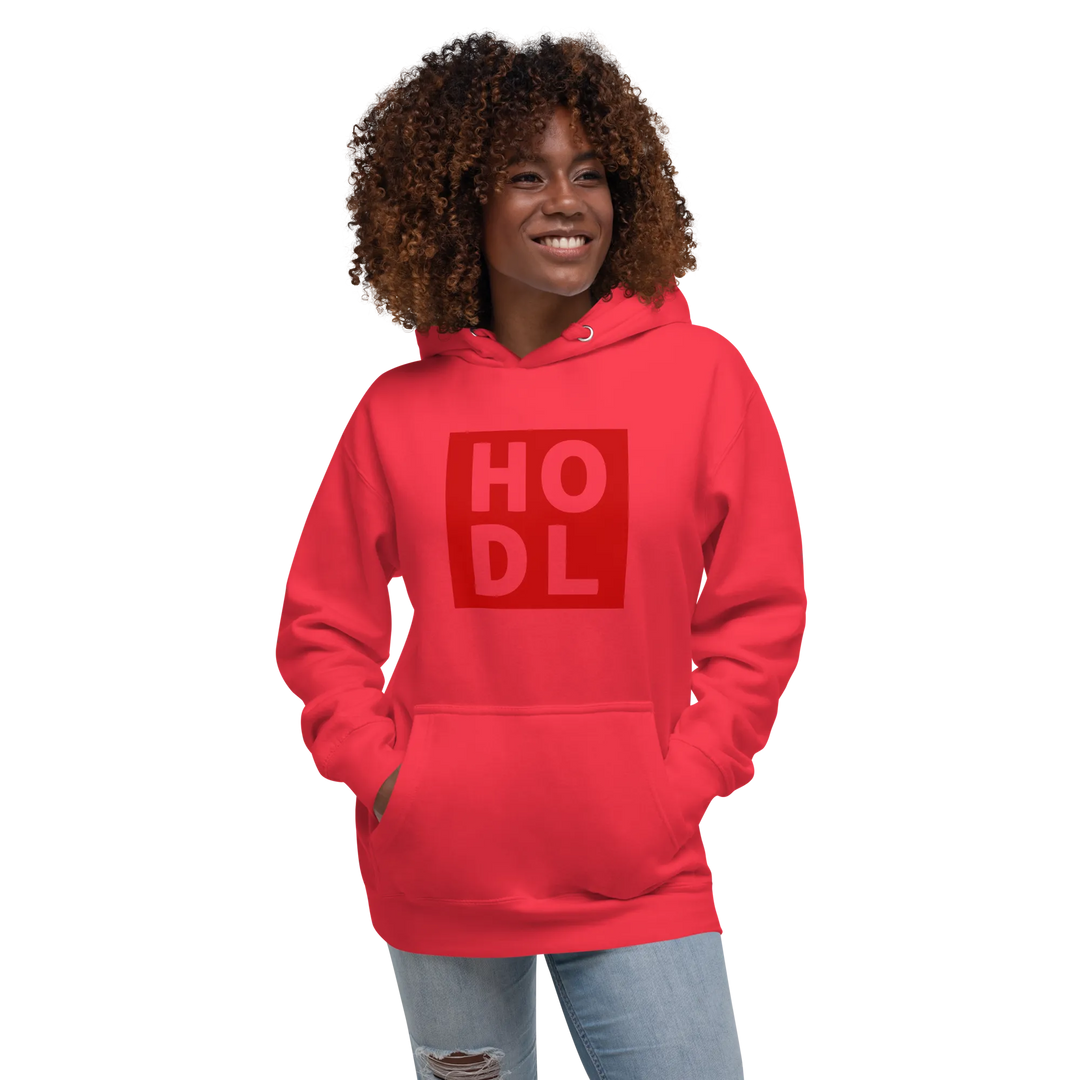 ENTWURF HODL HOODIE BIG RED BOX - ENTWURF HODL HOODIE BIG RED BOX - Schwarz / S | Exklusive Hoodie Streetwear von HODL®