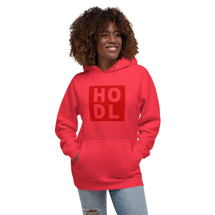 ENTWURF HODL HOODIE BIG RED BOX - ENTWURF HODL HOODIE BIG RED BOX - Schwarz / S | Exklusive Hoodie Streetwear von HODL®
