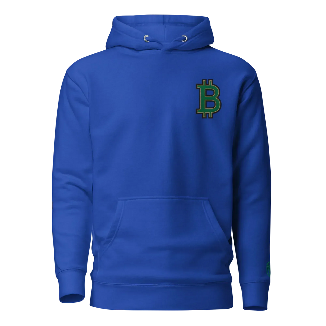 Bitcoin Hoodie HODL³ Green Big B - Bitcoin Hoodie HODL³ Green Big B - Deep Node / S | Exklusive Hoodie Streetwear von HODL®