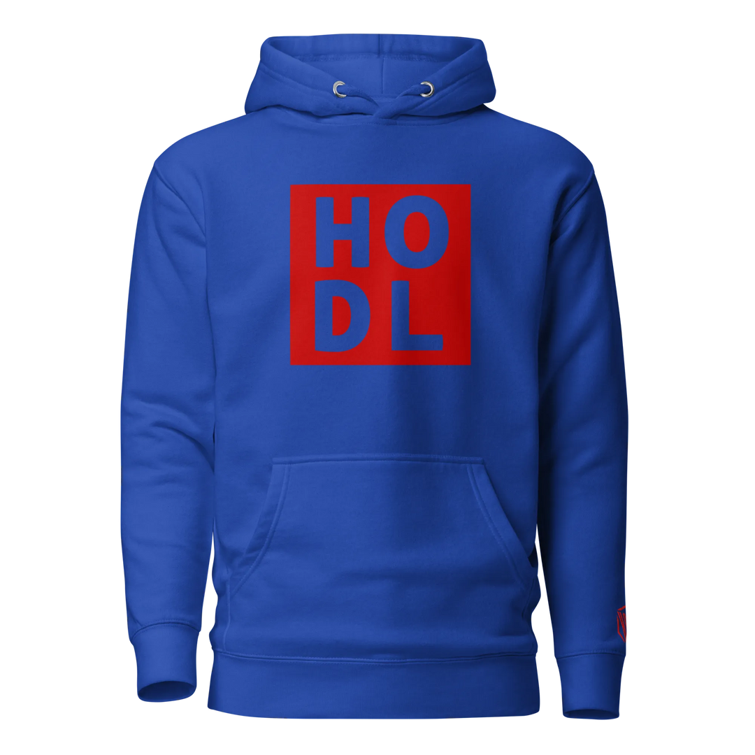 ENTWURF HODL HOODIE BIG RED BOX - ENTWURF HODL HOODIE BIG RED BOX - Team Royal / S | Exklusive Hoodie Streetwear von HODL®