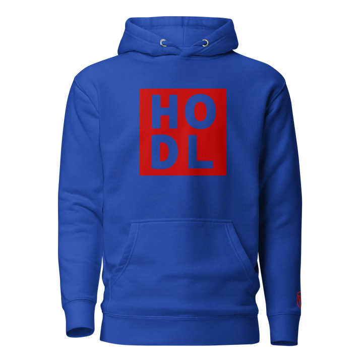 ENTWURF HODL HOODIE BIG RED BOX - ENTWURF HODL HOODIE BIG RED BOX - Team Royal / S | Exklusive Hoodie Streetwear von HODL®