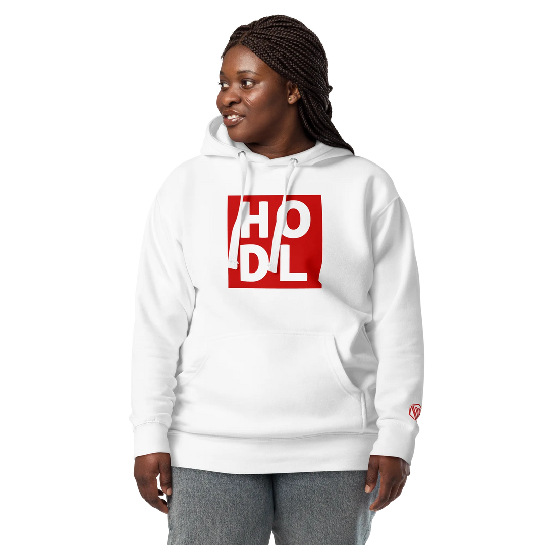 ENTWURF HODL HOODIE BIG RED BOX - ENTWURF HODL HOODIE BIG RED BOX - Schwarz / S | Exklusive Hoodie Streetwear von HODL®