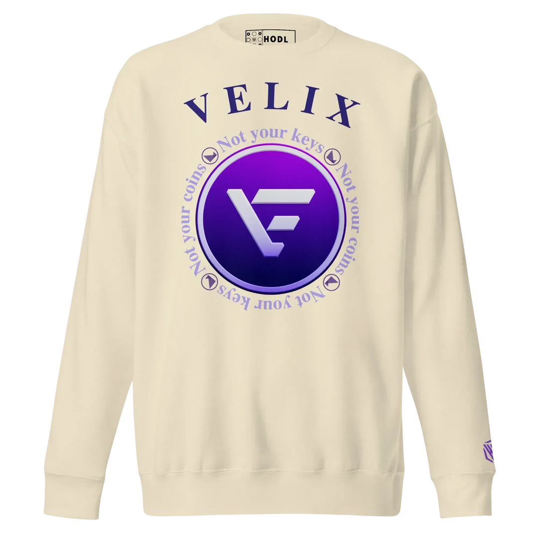 VELIX Sweatshirt – Crypto Merch „Not Your Keys“ - VELIX Sweatshirt – Crypto Merch „Not Your Keys“ - Beige / S | Exklusive Sweatshirt Streetwear von HODL®