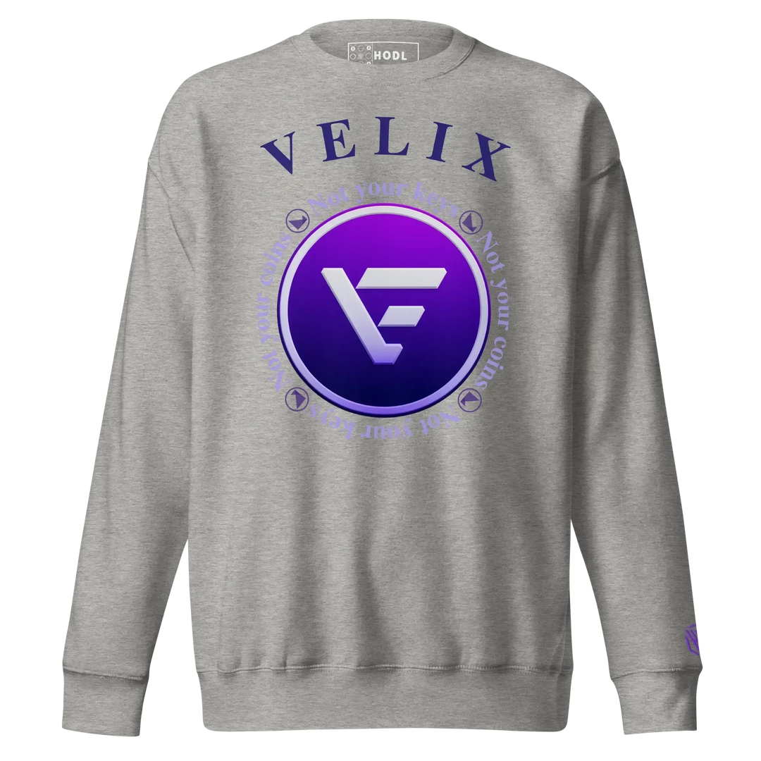 VELIX Sweatshirt – Crypto Merch „Not Your Keys“ - VELIX Sweatshirt – Crypto Merch „Not Your Keys“ - Hellgrau / S | Exklusive Sweatshirt Streetwear von HODL®