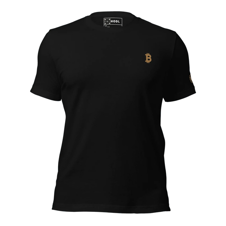 Bitcoin T-Shirt Gold Flat - Bitcoin T-Shirt Gold Flat - Private Key / XS | Exklusive T-Shirt Streetwear von HODL®