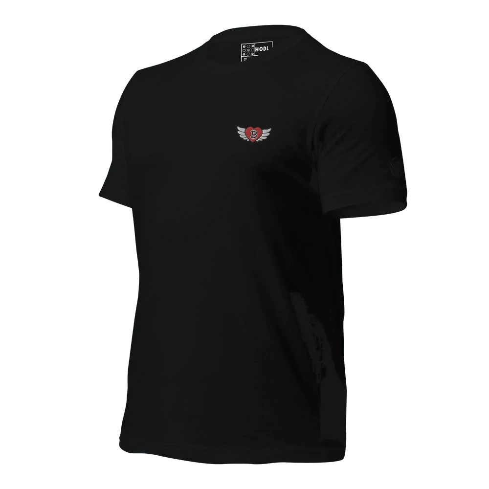 Bitcoin T-Shirt Big Flying Heart - Bitcoin T-Shirt Big Flying Heart - Private Key / XS | Exklusive T-Shirt Streetwear von HODL®