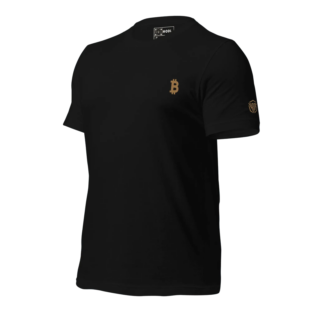 Bitcoin T-Shirt Gold Flat - Bitcoin T-Shirt Gold Flat - Private Key / XS | Exklusive T-Shirt Streetwear von HODL®