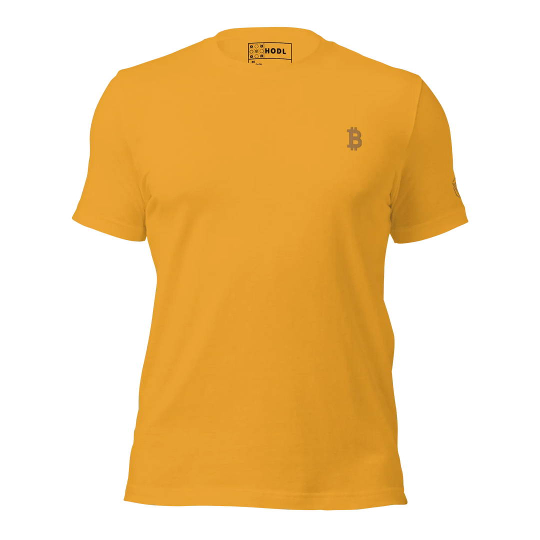 Bitcoin T-Shirt Gold Flat - Bitcoin T-Shirt Gold Flat - Node Mustard / XS | Exklusive T-Shirt Streetwear von HODL®