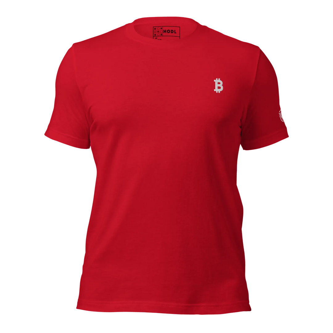 Bitcoin T-Shirt White Flat - Bitcoin T-Shirt White Flat - Red Pill / XS | Exklusive T-Shirt Streetwear von HODL®