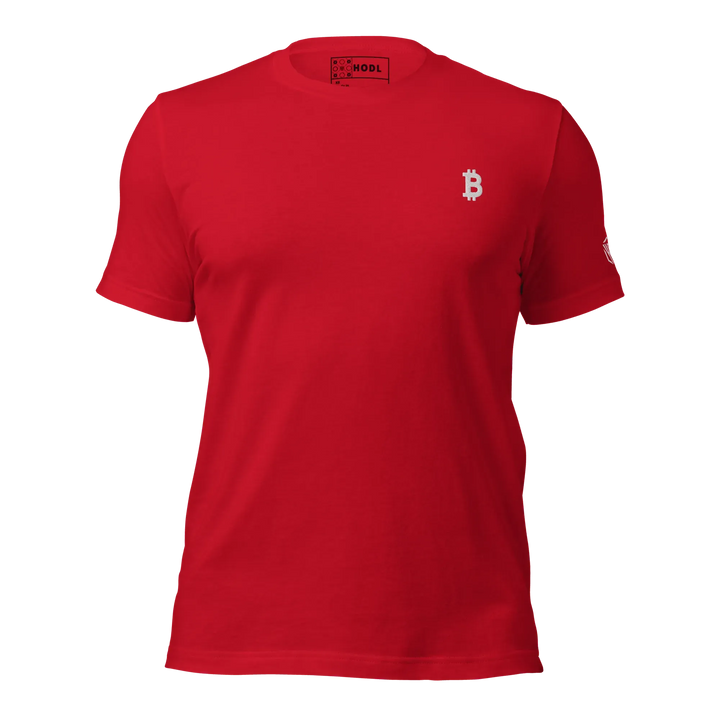 Bitcoin T-Shirt White Flat - Bitcoin T-Shirt White Flat - Red Pill / XS | Exklusive T-Shirt Streetwear von HODL®