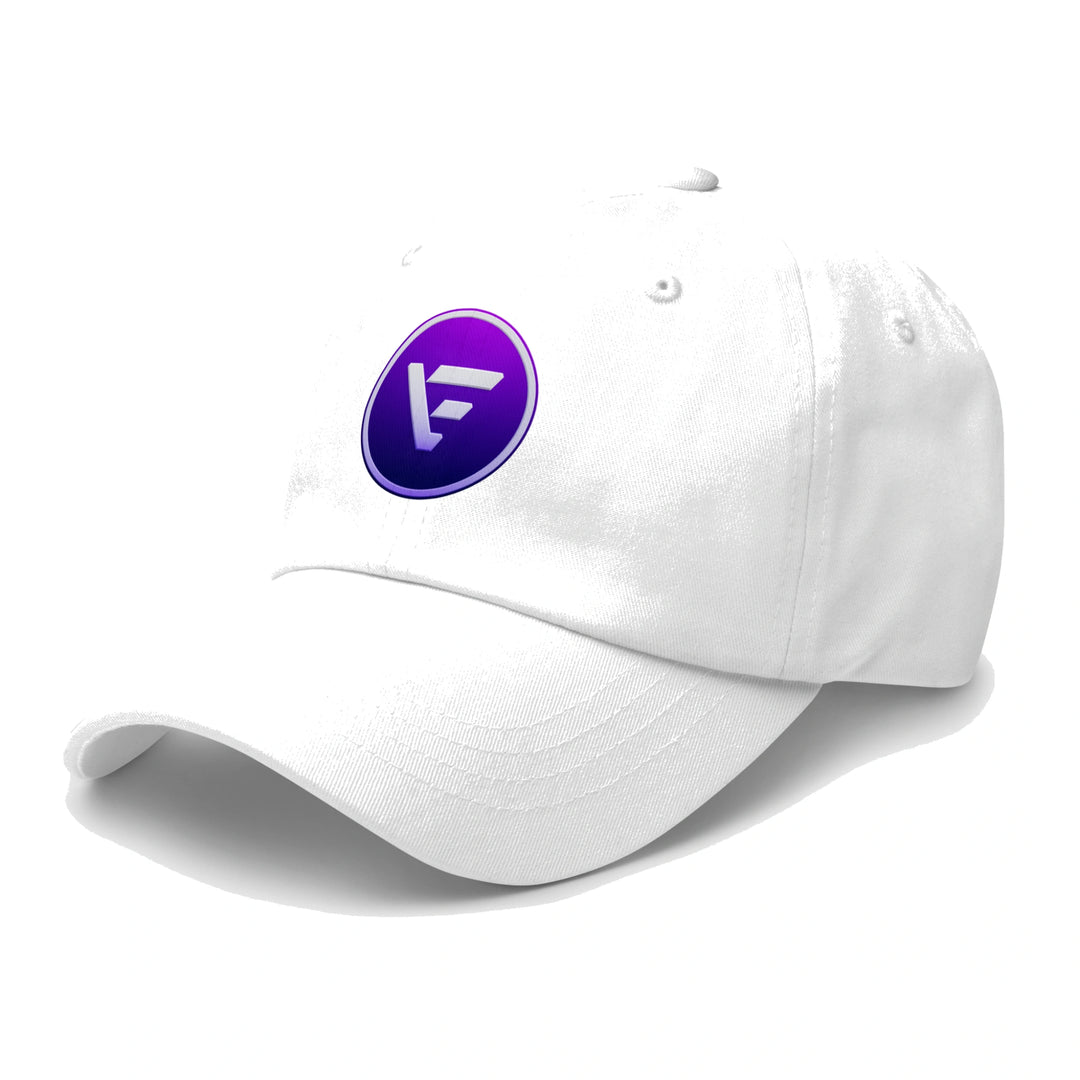 white velix dad hat with velix logo crypto streetwear cap