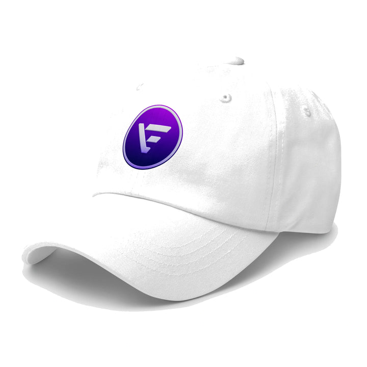 white velix dad hat with velix logo crypto streetwear cap